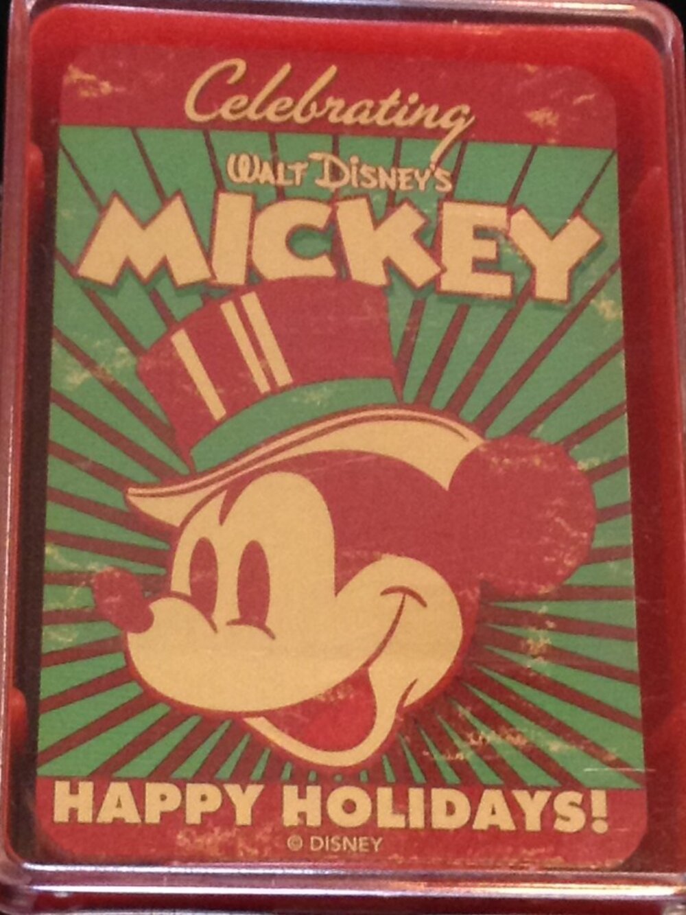 VTG 2000 Mickey Mouse Playing Cards Happy Holidays Stocking Stuffer NOS MiniSize